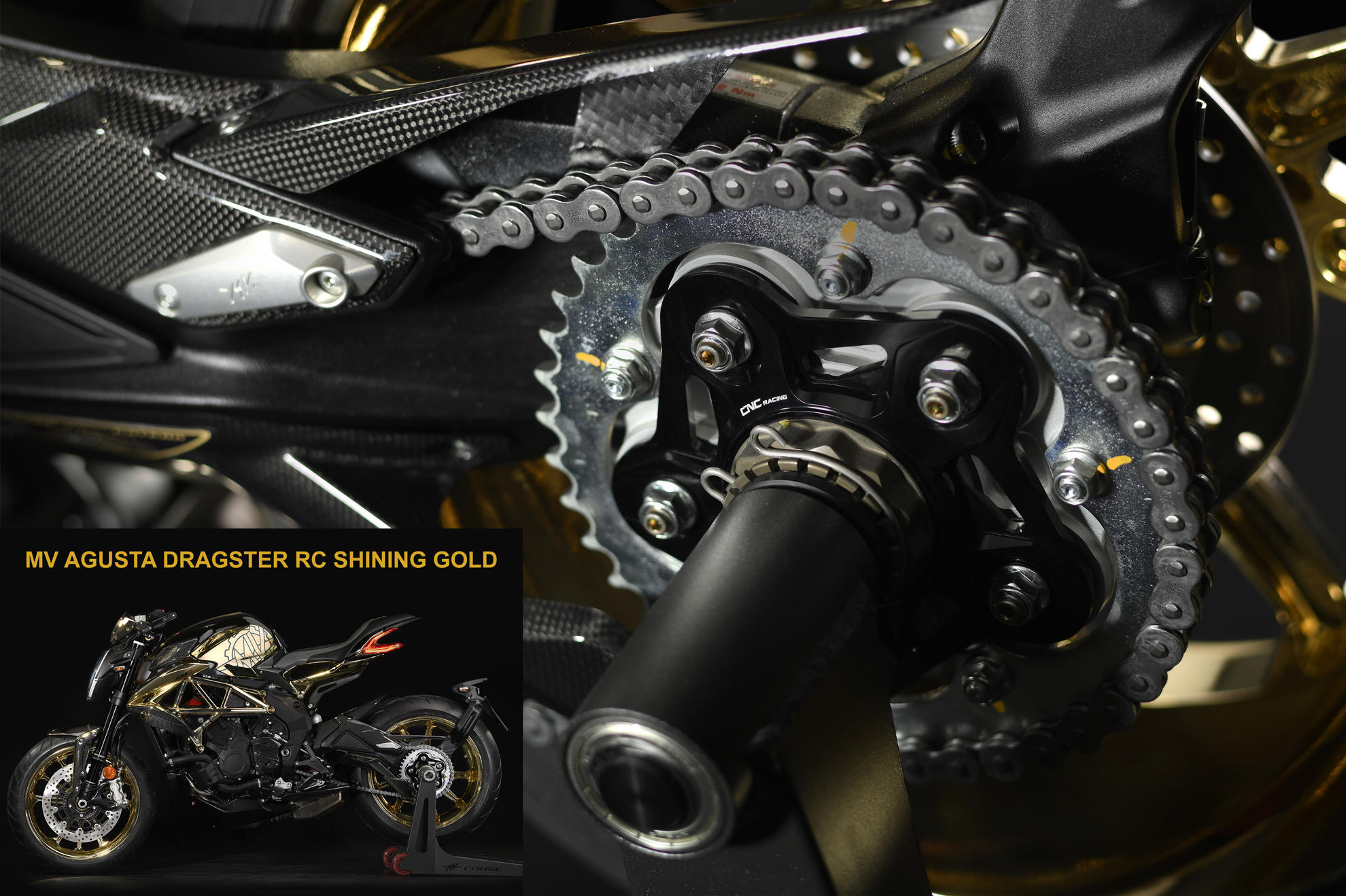 FLANGIA PORTACORONA NERO CNC RACING MV AGUSTA SUPERVELOCE 800 2020-23