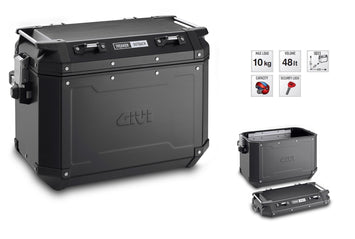 VALIGIA LATERALE DESTRA GIVI TREKKER OUTBACK 48 LT ALLUMINIO NERA