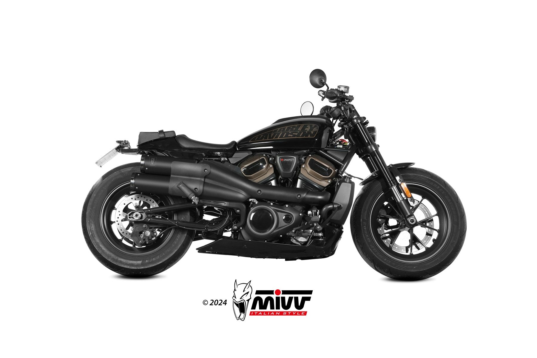 TERMINALI DI SCARICO INOX NERO MIVV HR-1 HARLEY DAVIDSON SPORTSTER S 2021-24