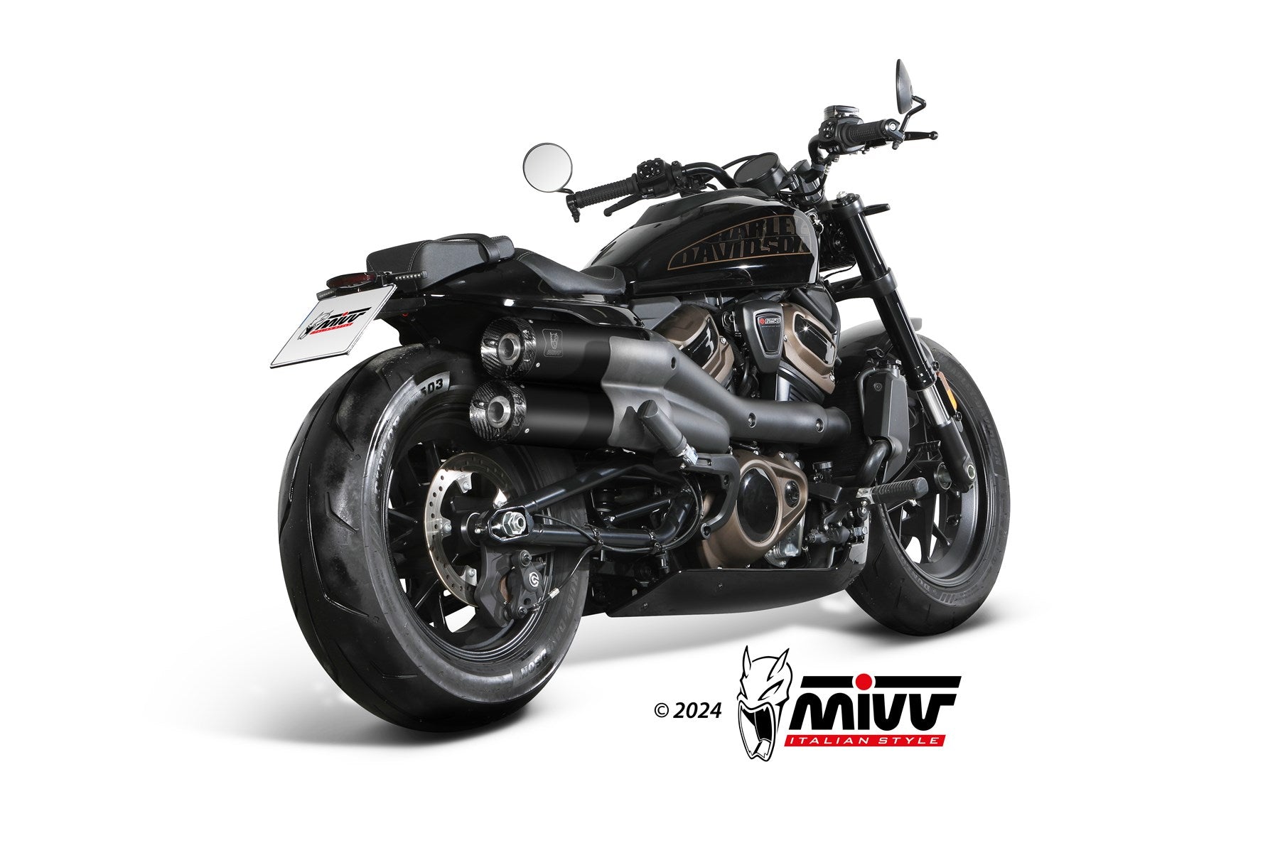 TERMINALI DI SCARICO INOX NERO MIVV HR-1 HARLEY DAVIDSON SPORTSTER S 2021-24