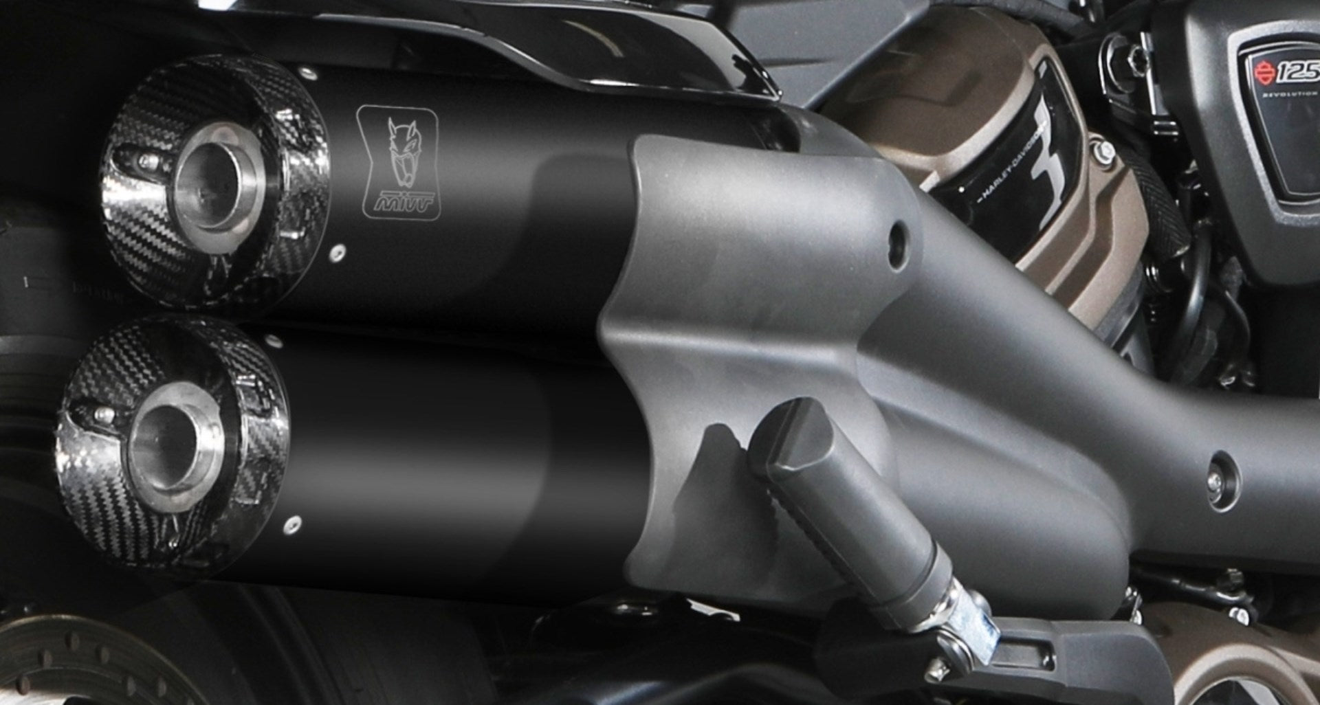 TERMINALI DI SCARICO INOX NERO MIVV HR-1 HARLEY DAVIDSON SPORTSTER S 2021-24