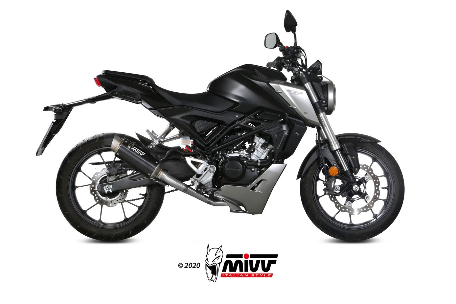 SCARICO COMPLETO IN ACCIAIO INOX NERO MIVV GPPRO HONDA CB 125 R 2018 - 2020