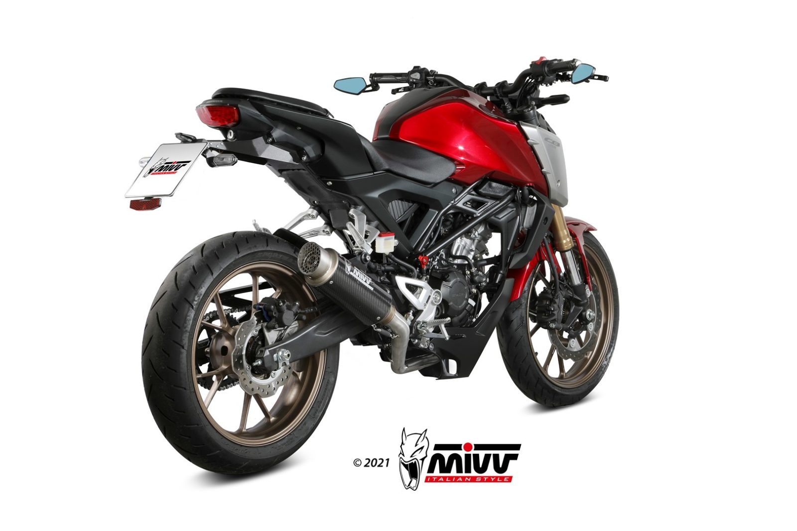 SCARICO COMPLETO ALTO IN CARBONIO MIVV GPPRO HONDA CB 125 R 2021 - 2024