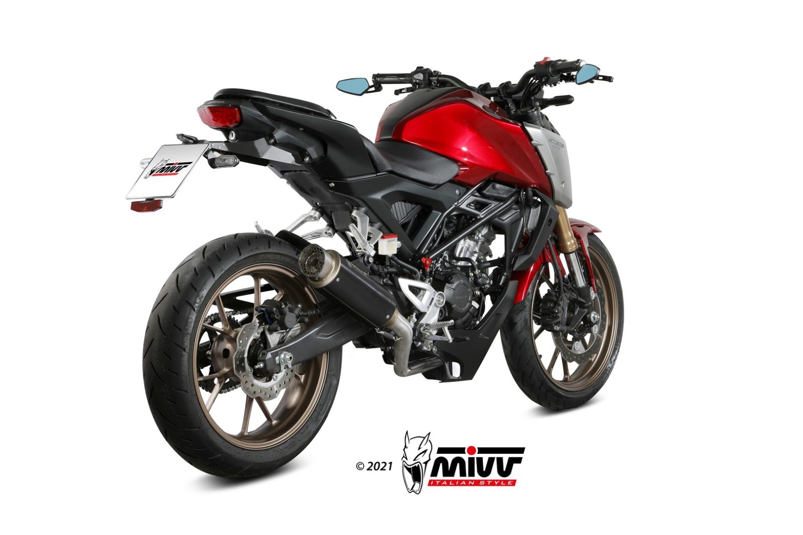 SCARICO COMPLETO ALTO IN ACCIAIO INOX NERO MIVV GPPRO HONDA CB 125 R 2021 - 2024