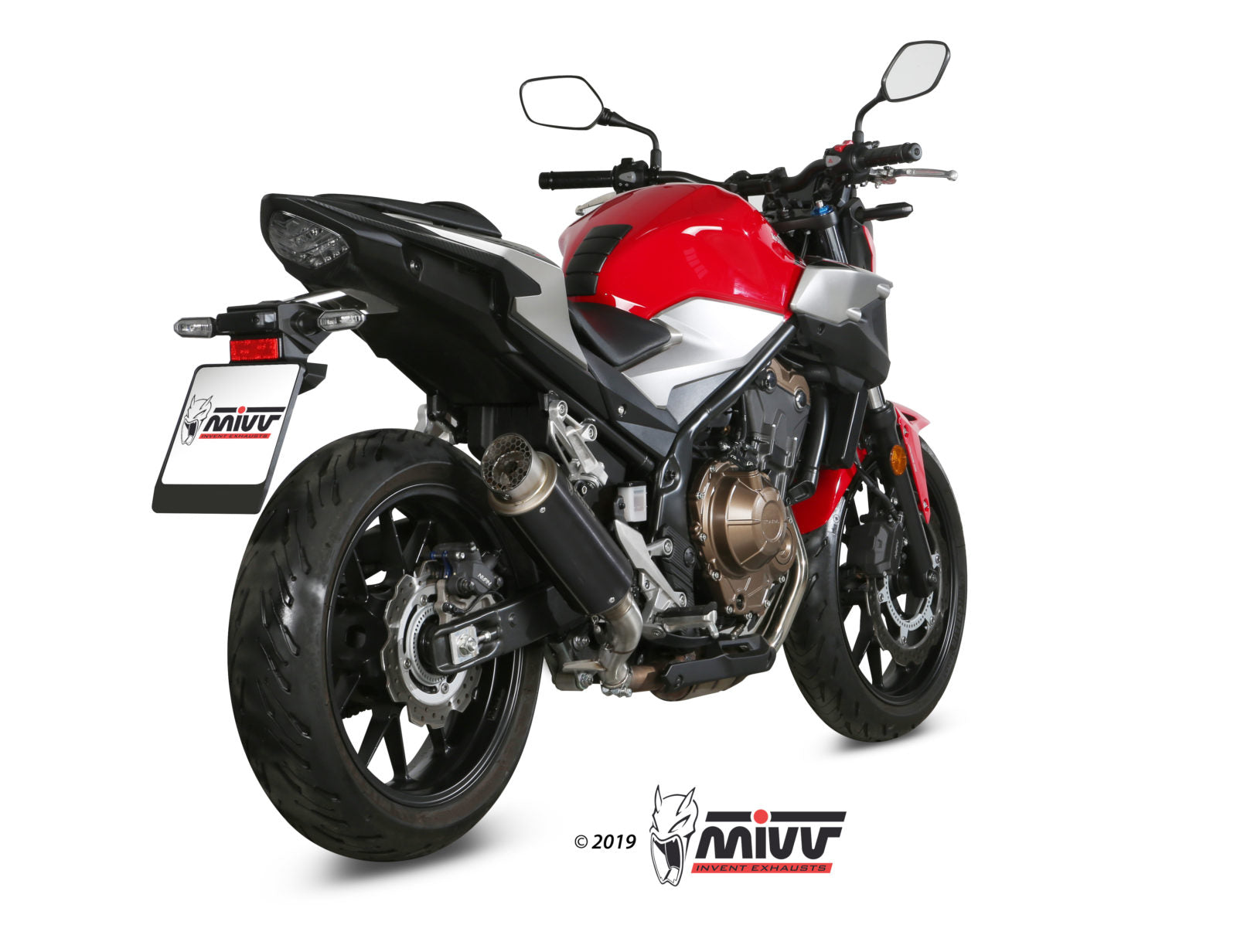 TERMINALE DI SCARICO IN ACCIAIO INOX NERO MIVV GPPRO HONDA CB 500 F 2019 - 2024