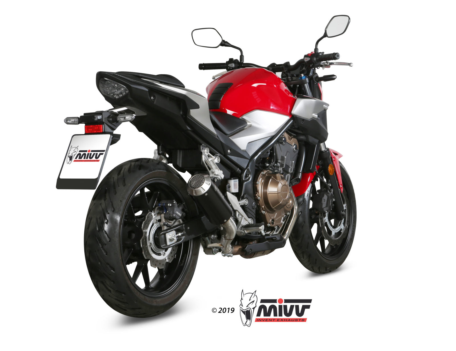 TERMINALE DI SCARICO ACCIAIO INOX NERO RACING MIVV MK3 HONDA CB 500 F 2019-2024