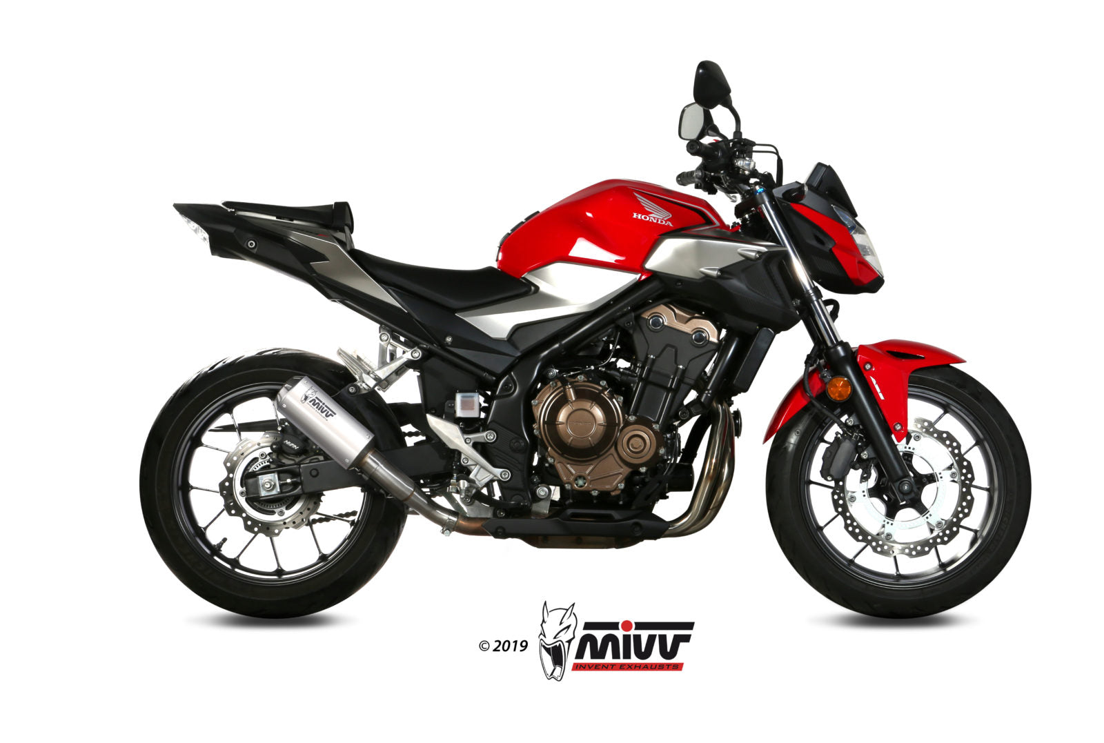 TERMINALE DI SCARICO IN ACCIAIO INOX RACING MIVV MK3 HONDA CB 500 F 2019 - 2024