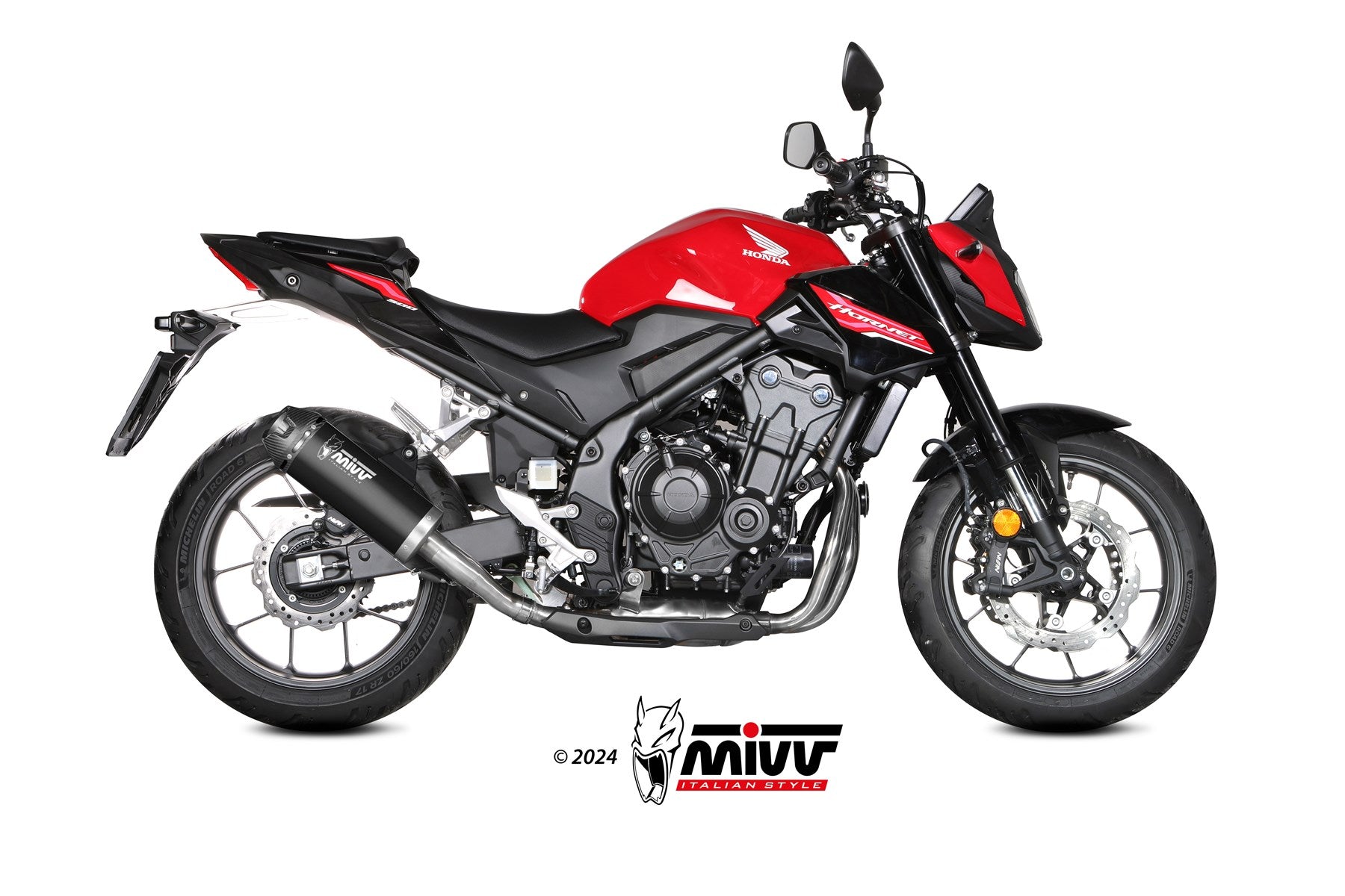TERMINALE DI SCARICO IN CARBONIO RACING MIVV AK-1 HONDA CB 500 HORNET 2024