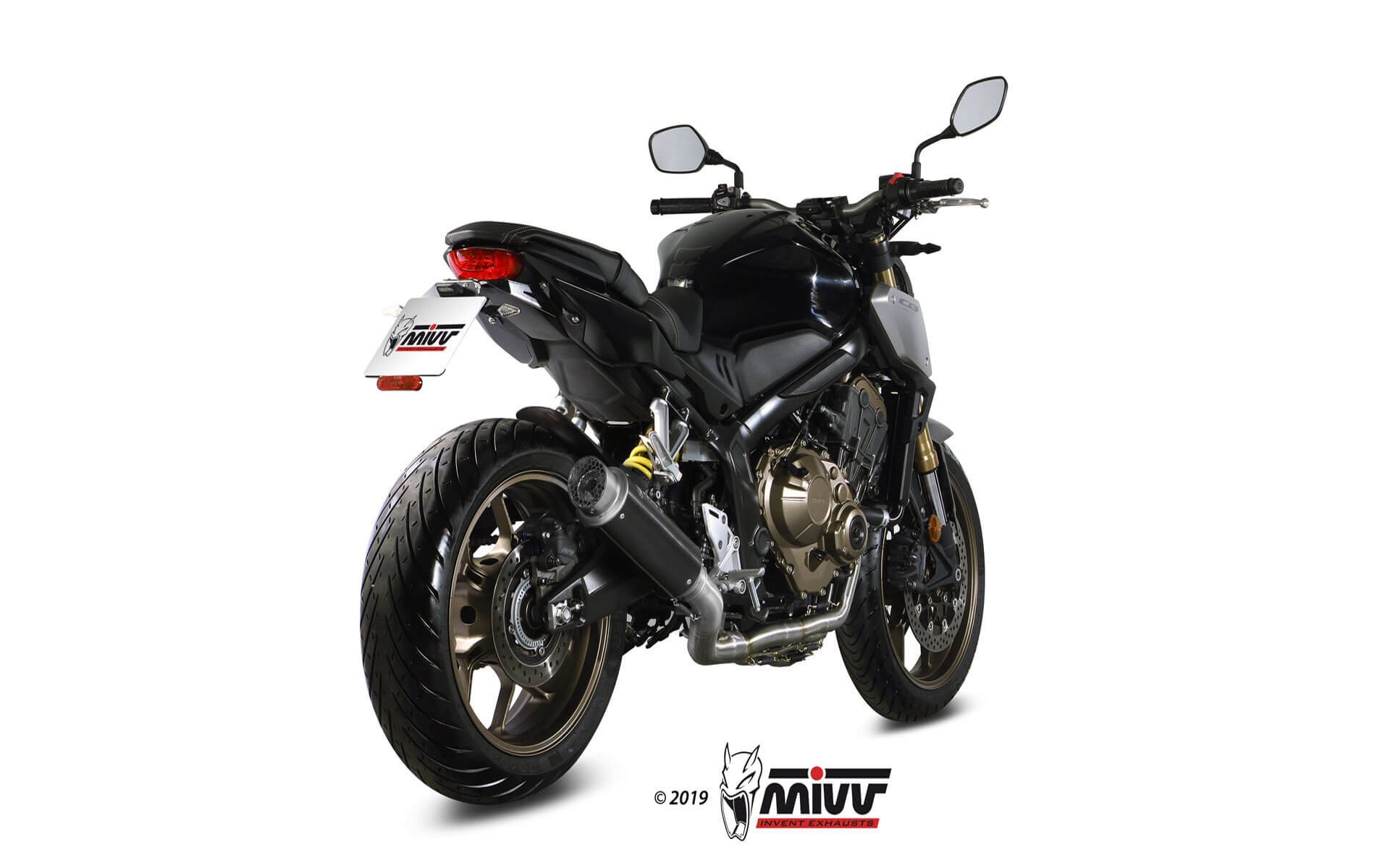 SCARICO COMPLETO IN ACCIAIO INOX NERO MIVV GPPRO HONDA CB 650 R 2019 - 2023