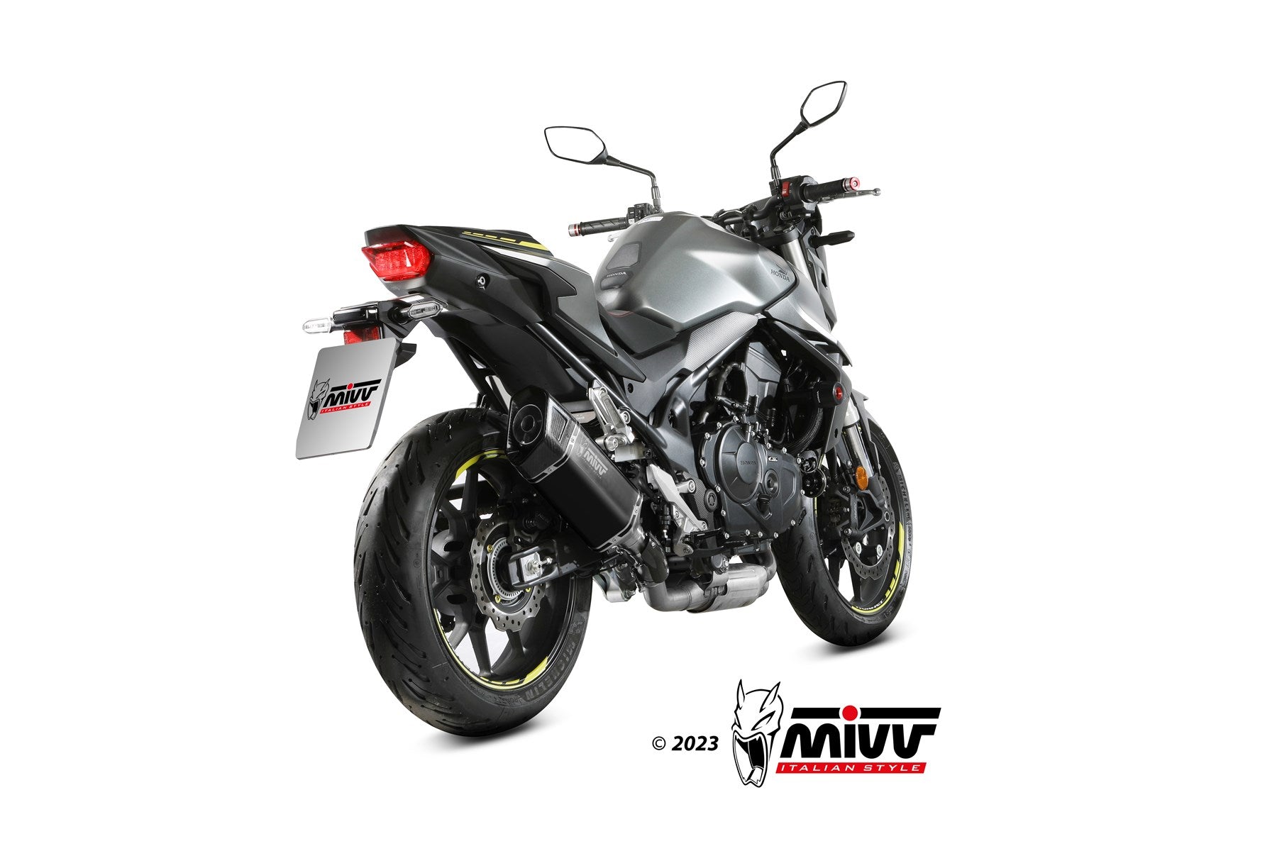 TERMINALI DI SCARICO IN ACCIAIO INOX NERO MIVV SR-1 HONDA CB750 HORNET 2023-2024