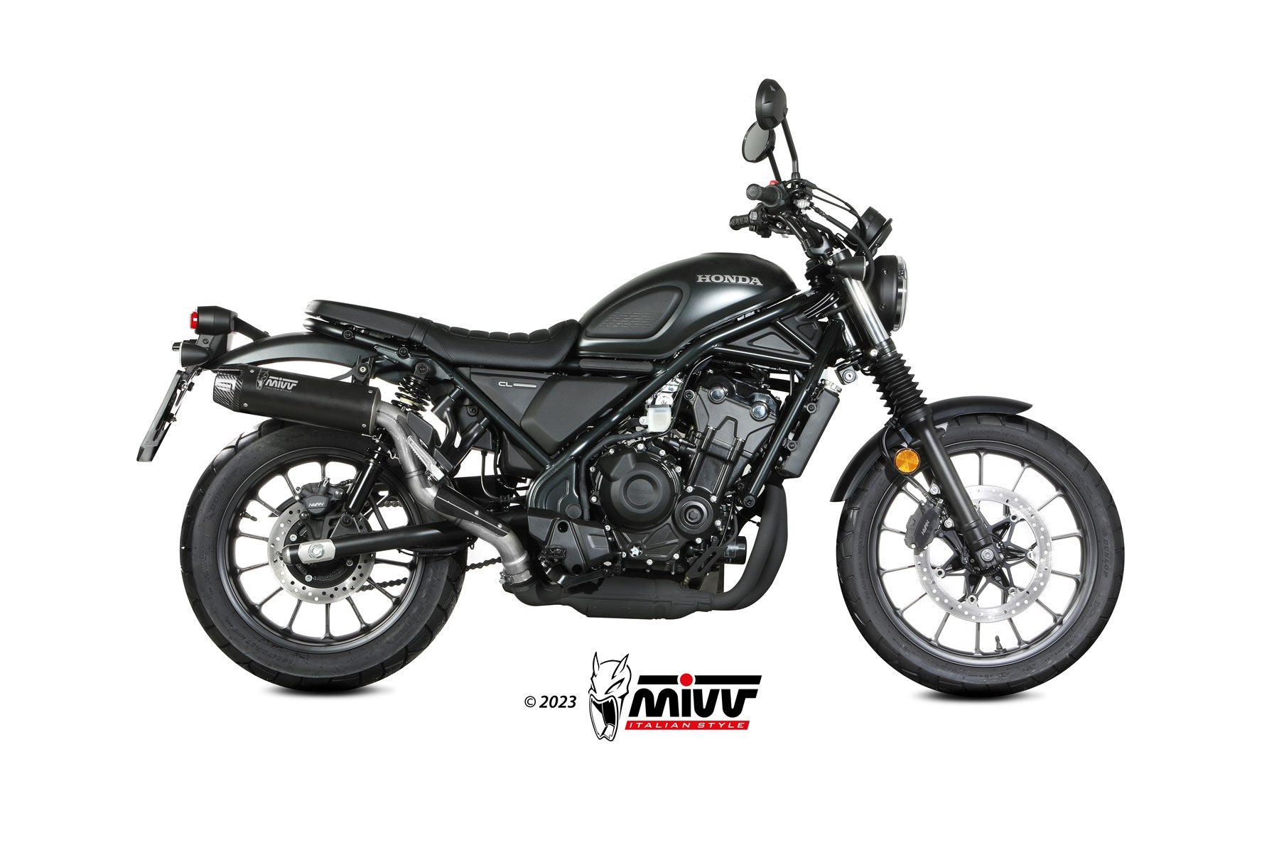 TERMINALE DI SCARICO IN ACCIAIO INOX NERO MIVV HR-1 HONDA CL 500 2023 - 2024