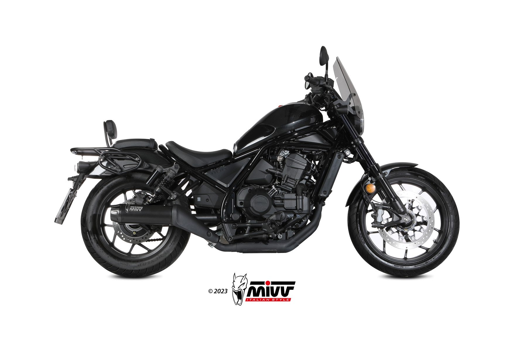 TERMINALI DI SCARICO IN ACCIAIO INOX NERO MIVV HR-1 HONDA CMX 1100 REBEL 2022-24