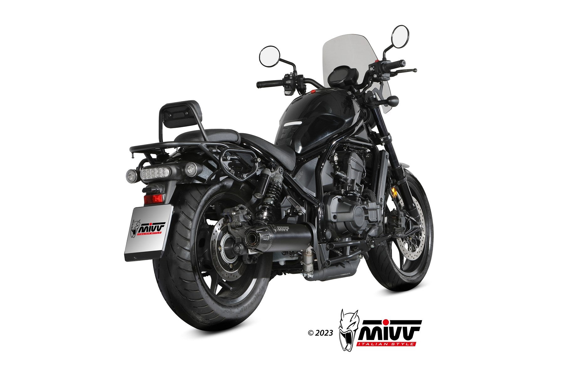 TERMINALI DI SCARICO IN ACCIAIO INOX NERO MIVV HR-1 HONDA CMX 1100 REBEL 2022-24