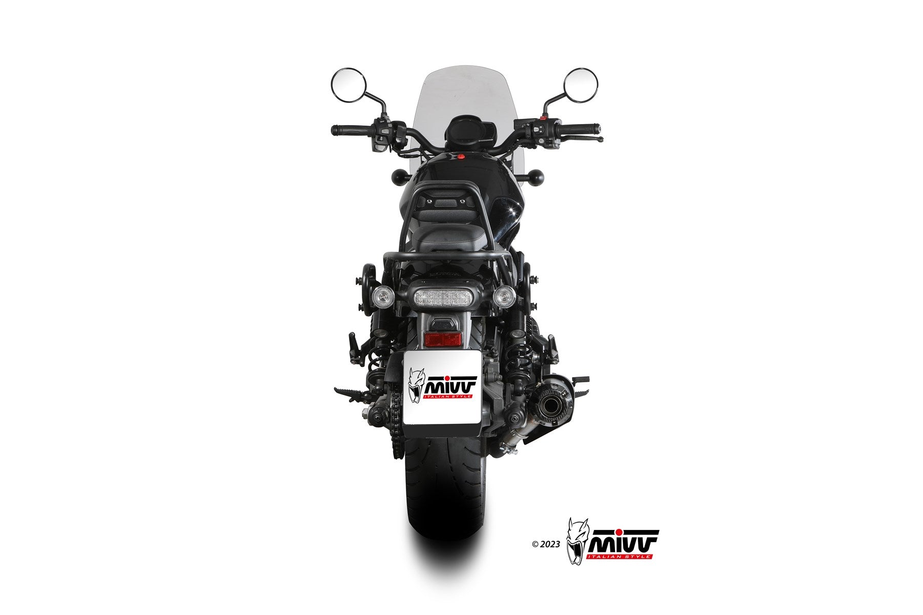 TERMINALI DI SCARICO IN ACCIAIO INOX NERO MIVV HR-1 HONDA CMX 1100 REBEL 2022-24