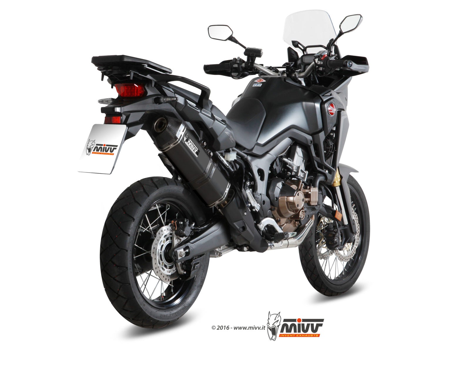 TERMINALI DI SCARICO INOX NERO MIVV SPEED EDGE HONDA CRF1000 L AFRICA TWIN 16-19
