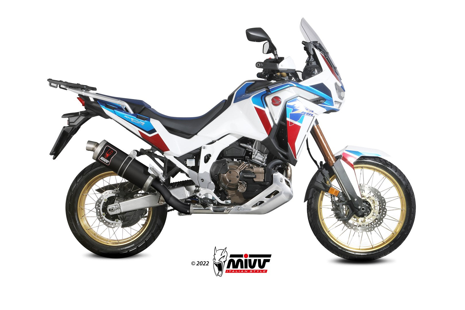 TERMINALI DI SCARICO INOX NERO MIVV DAKAR HONDA CRF 1100 L AFRICA TWIN 2020-2023