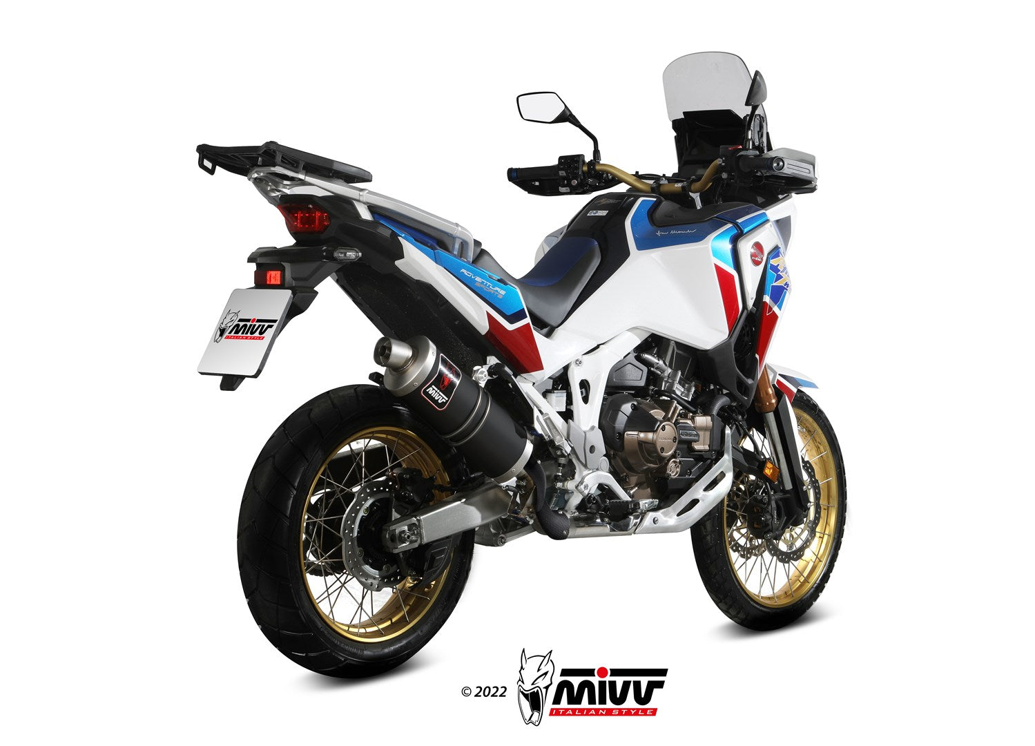 TERMINALI DI SCARICO INOX NERO MIVV DAKAR HONDA CRF 1100 L AFRICA TWIN 2020-2023