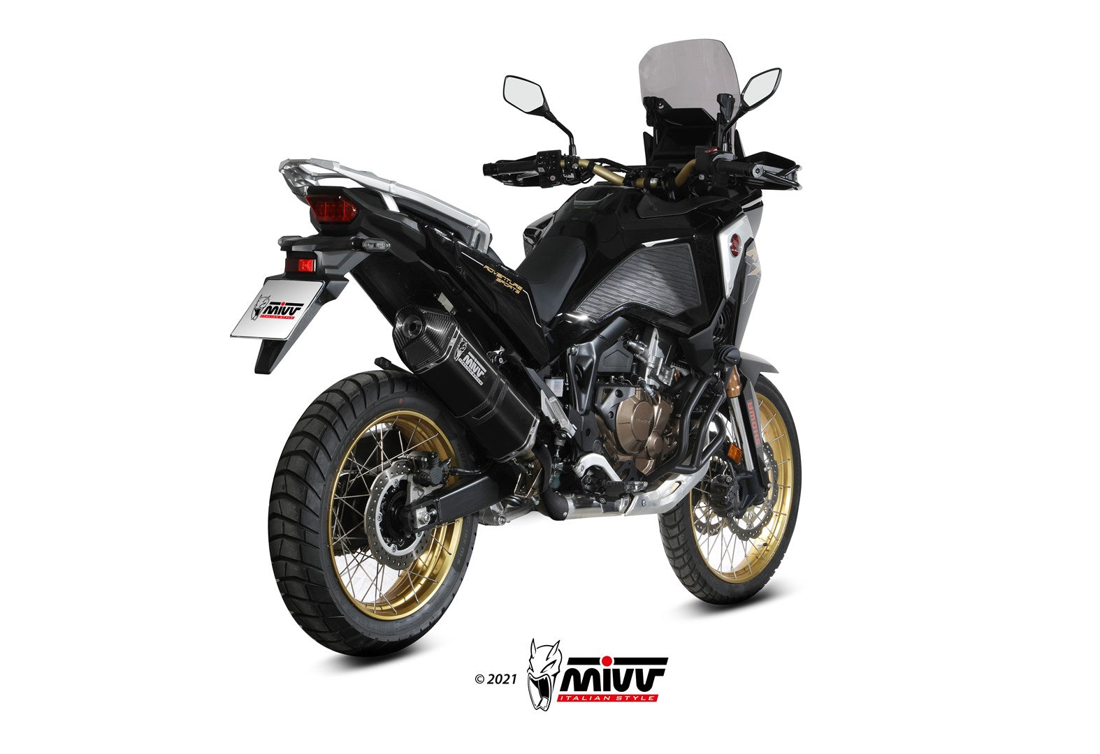 TERMINALI SCARICO INOX NERO MIVV SPEED EDGE HONDA CRF 1100 L AFRICA TWIN 2020-23