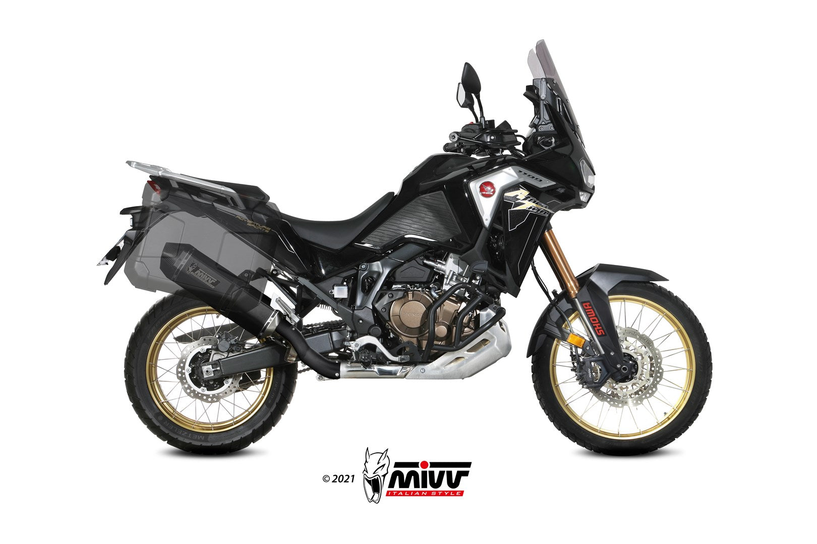 TERMINALI SCARICO INOX NERO MIVV SPEED EDGE HONDA CRF 1100 L AFRICA TWIN 2020-23