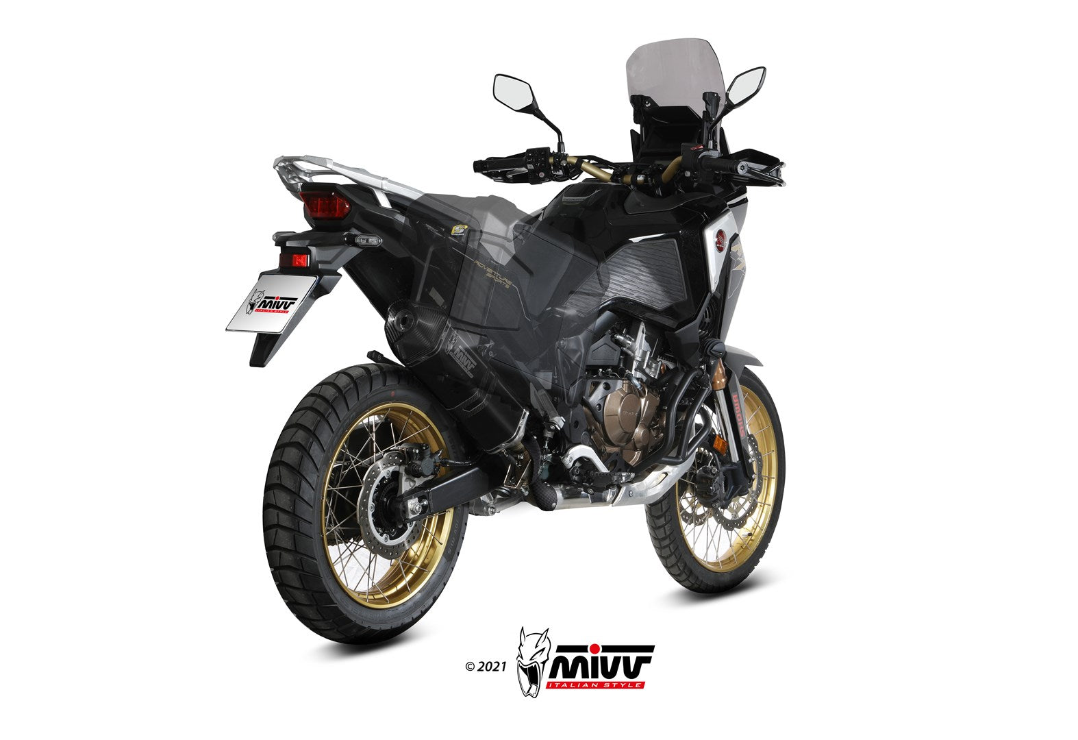 TERMINALI SCARICO INOX NERO MIVV SPEED EDGE HONDA CRF 1100 L AFRICA TWIN 2020-23