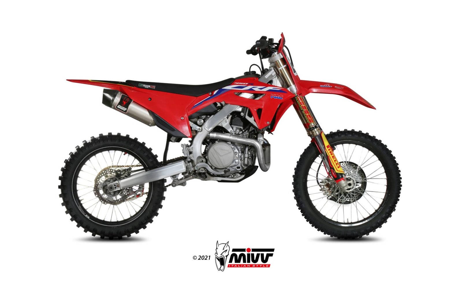 TERMINALE DI SCARICO IN TITANIO RACING MIVV STR1 HONDA CRF 450 R 2021 - 2024
