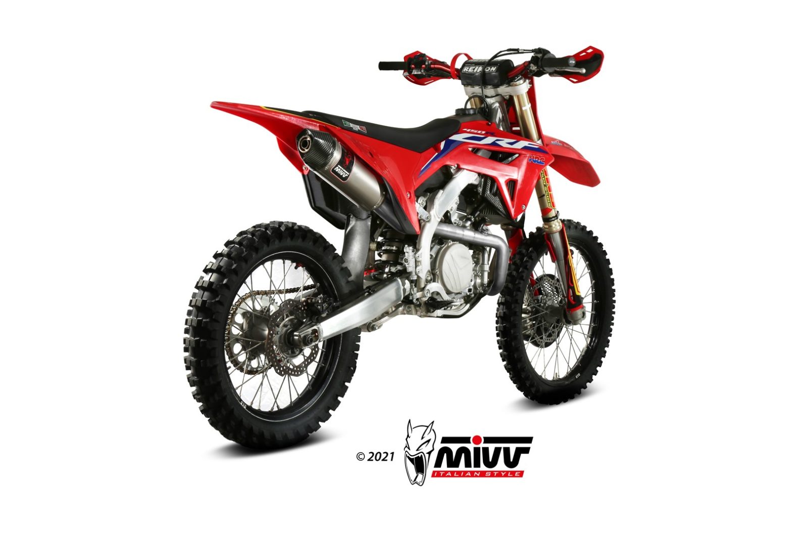 TERMINALE DI SCARICO IN TITANIO RACING MIVV STR1 HONDA CRF 450 R 2021 - 2024