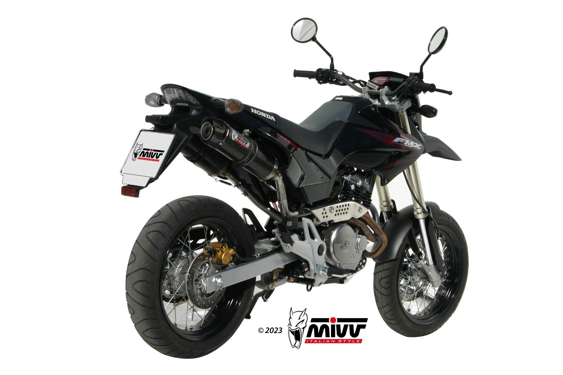 TERMINALI DI SCARICO IN CARBONIO MIVV GP HONDA FMX 650 2005 - 2006