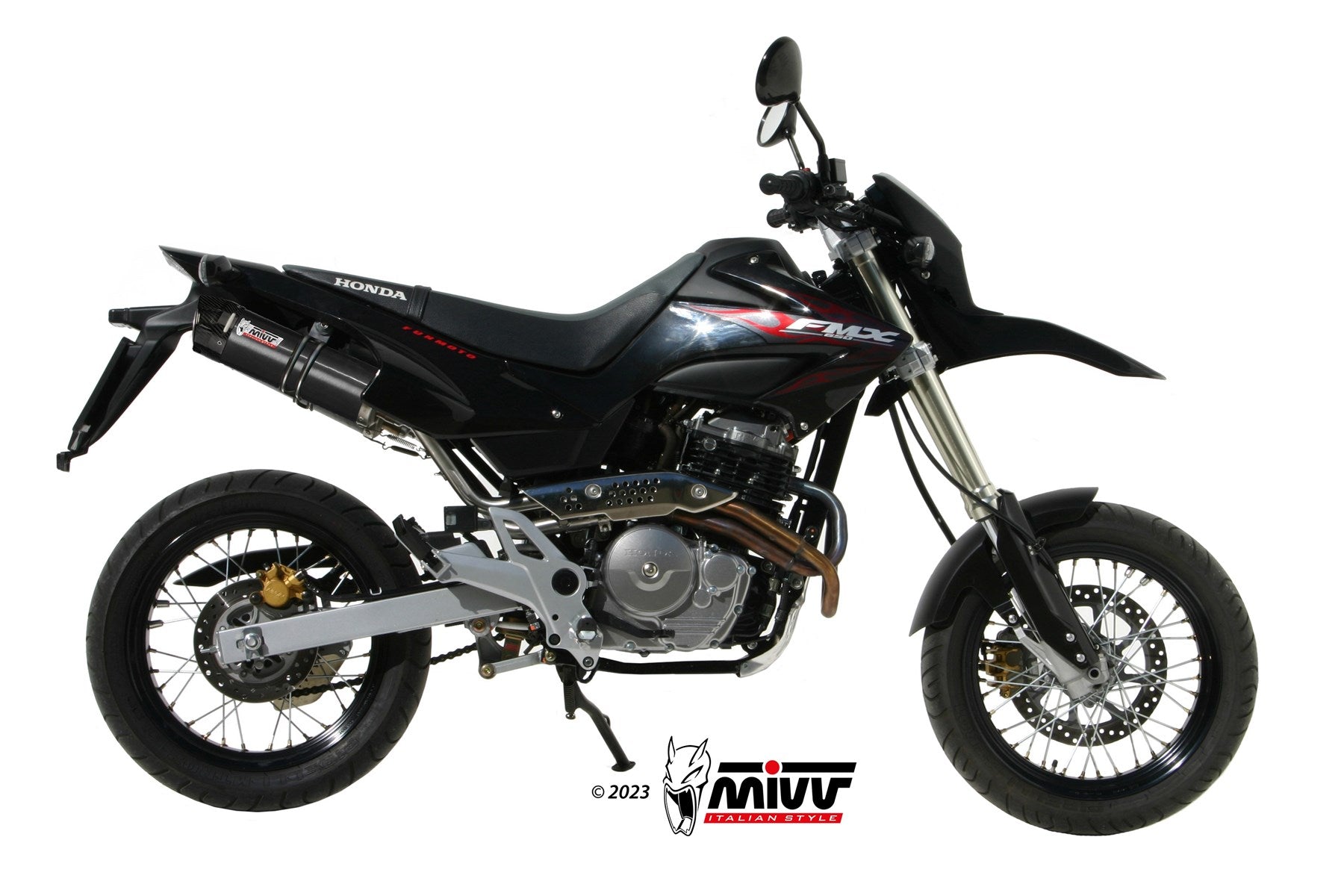 TERMINALI DI SCARICO IN ACCIAIO INOX NERO MIVV GP HONDA FMX 650 2005 - 2006