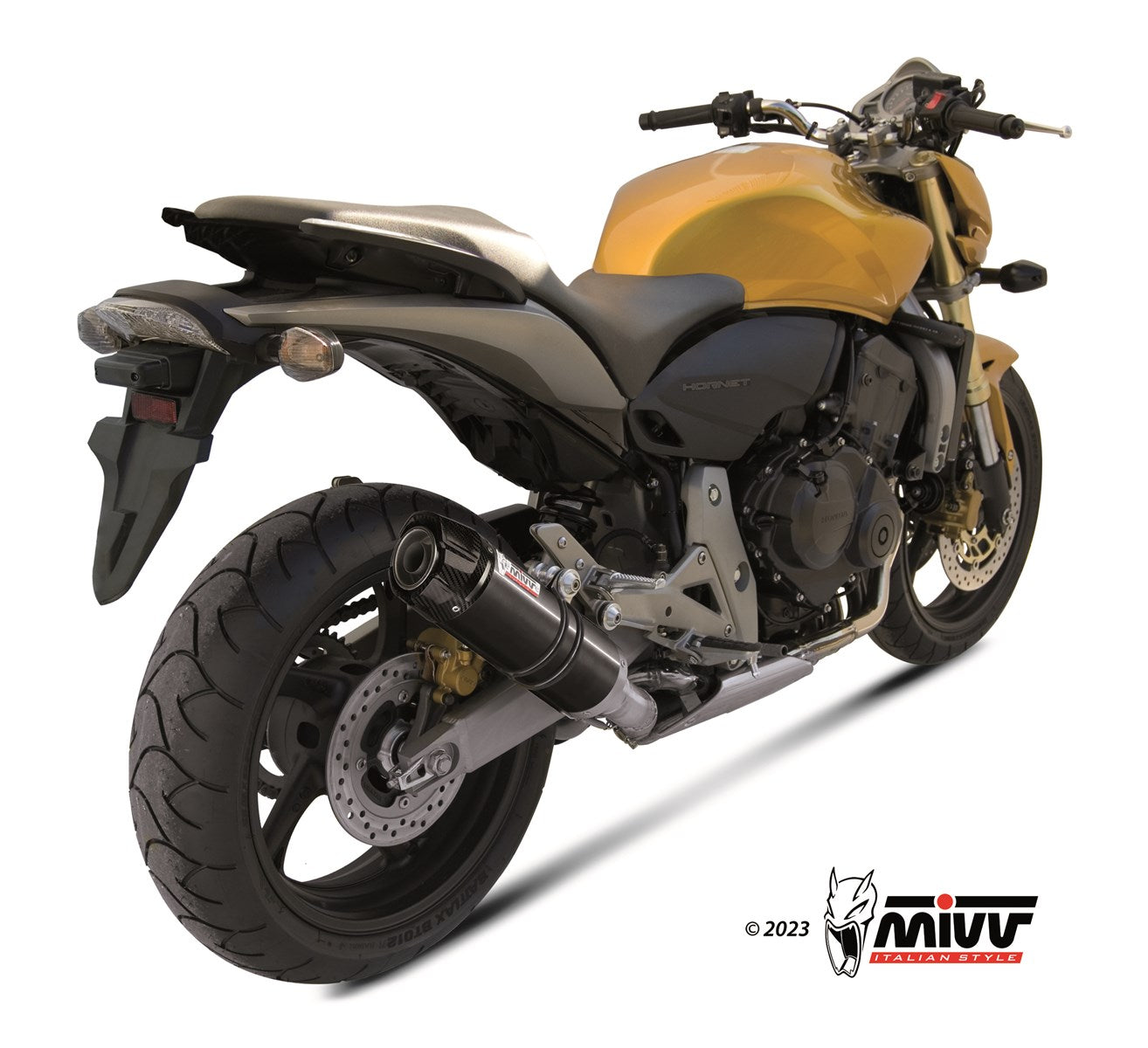 TERMINALE DI SCARICO IN ACCIAIO INOX NERO MIVV GP HONDA HORNET 600 2007 - 2013