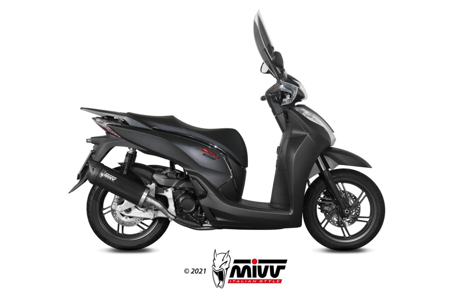 TERMINALE DI SCARICO IN ACCIAIO INOX NERO MIVV MOVER HONDA SH 300 2015 - 2020