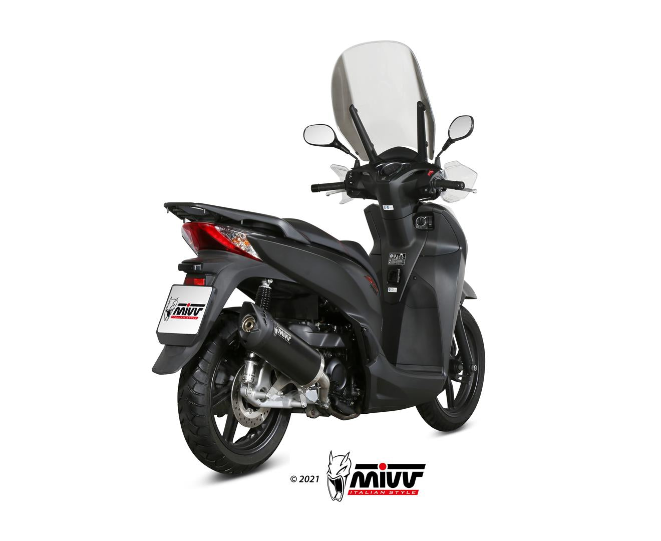 TERMINALE DI SCARICO IN ACCIAIO INOX NERO MIVV MOVER HONDA SH 300 2015 - 2020