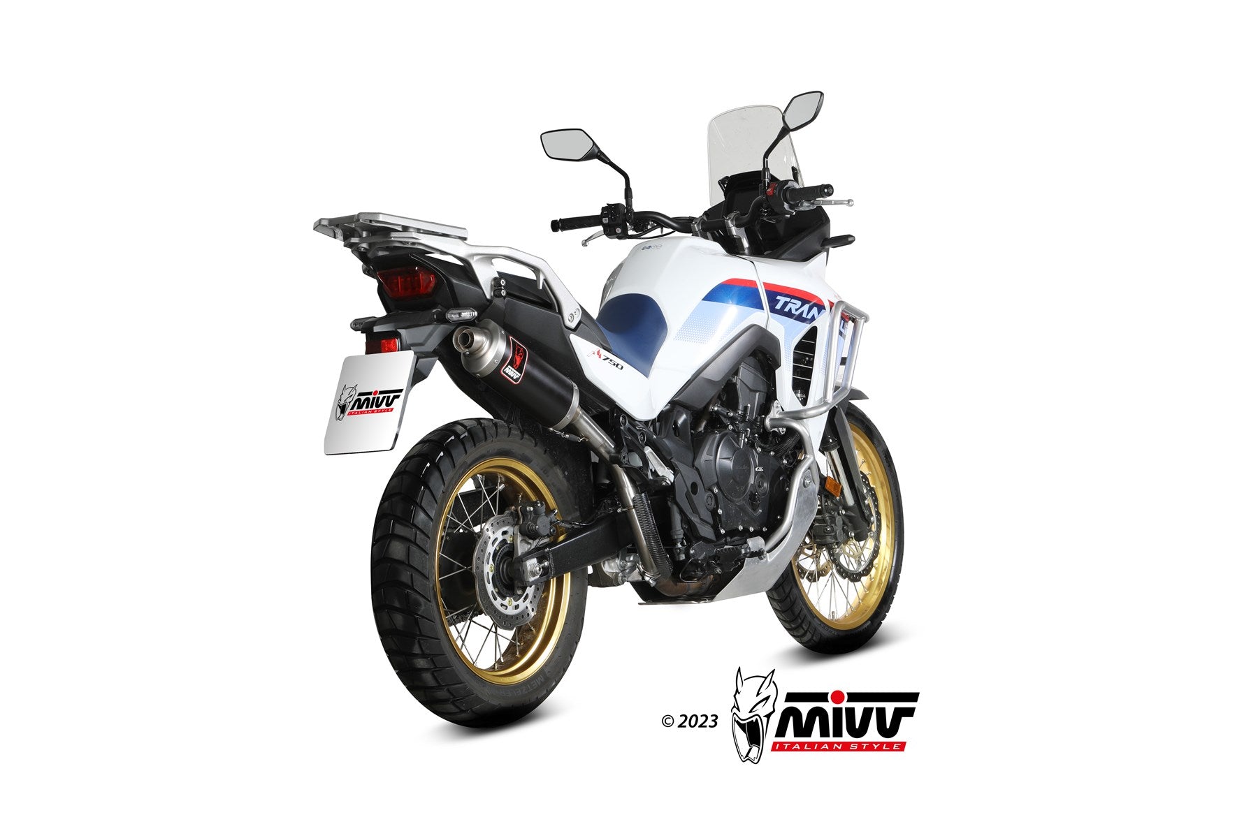 TERMINALI DI SCARICO ALTO INOX NERO MIVV DAKAR HONDA XL750 TRANSALP 2023-24