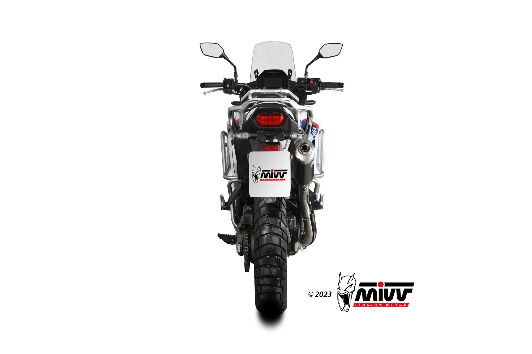TERMINALI DI SCARICO ALTO INOX NERO MIVV DAKAR HONDA XL750 TRANSALP 2023-24