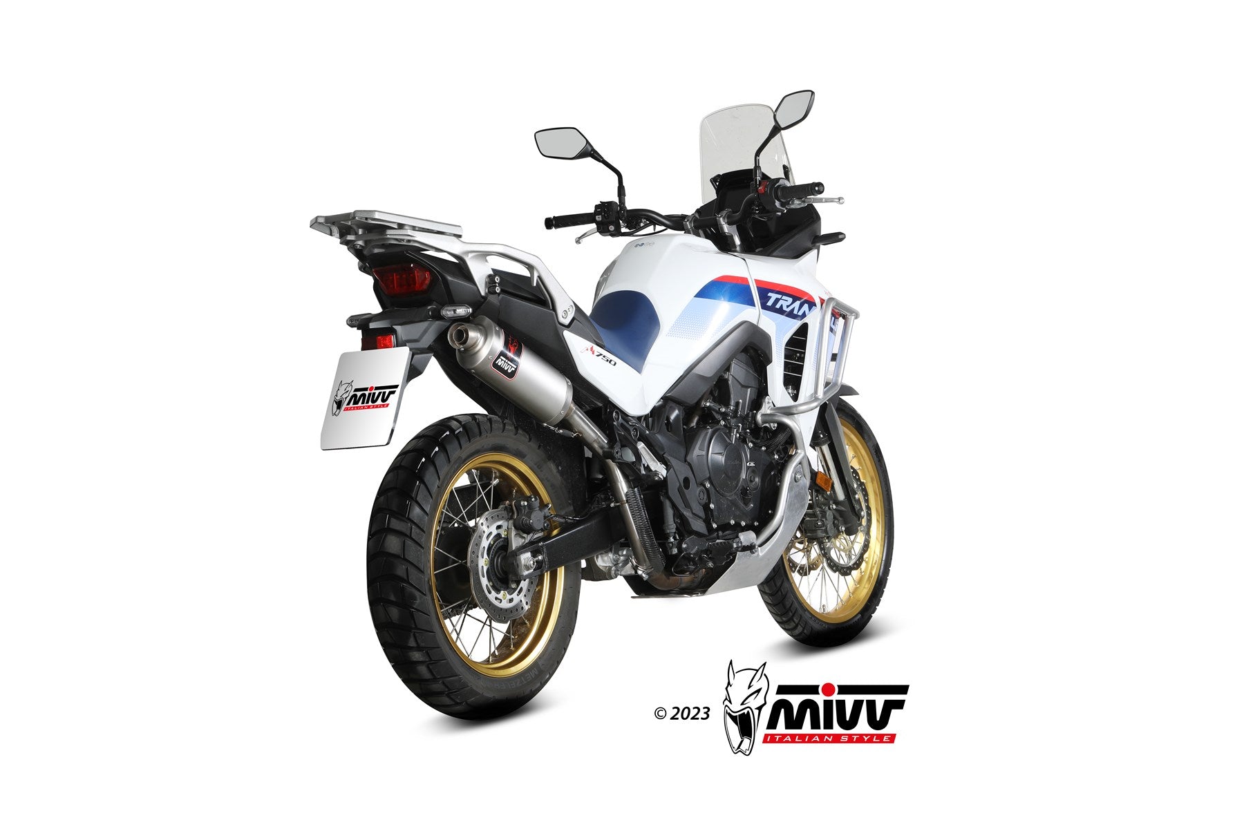 TERMINALI DI SCARICO ALTO ACCIAIO INOX MIVV DAKAR HONDA XL750 TRANSALP 2023-24