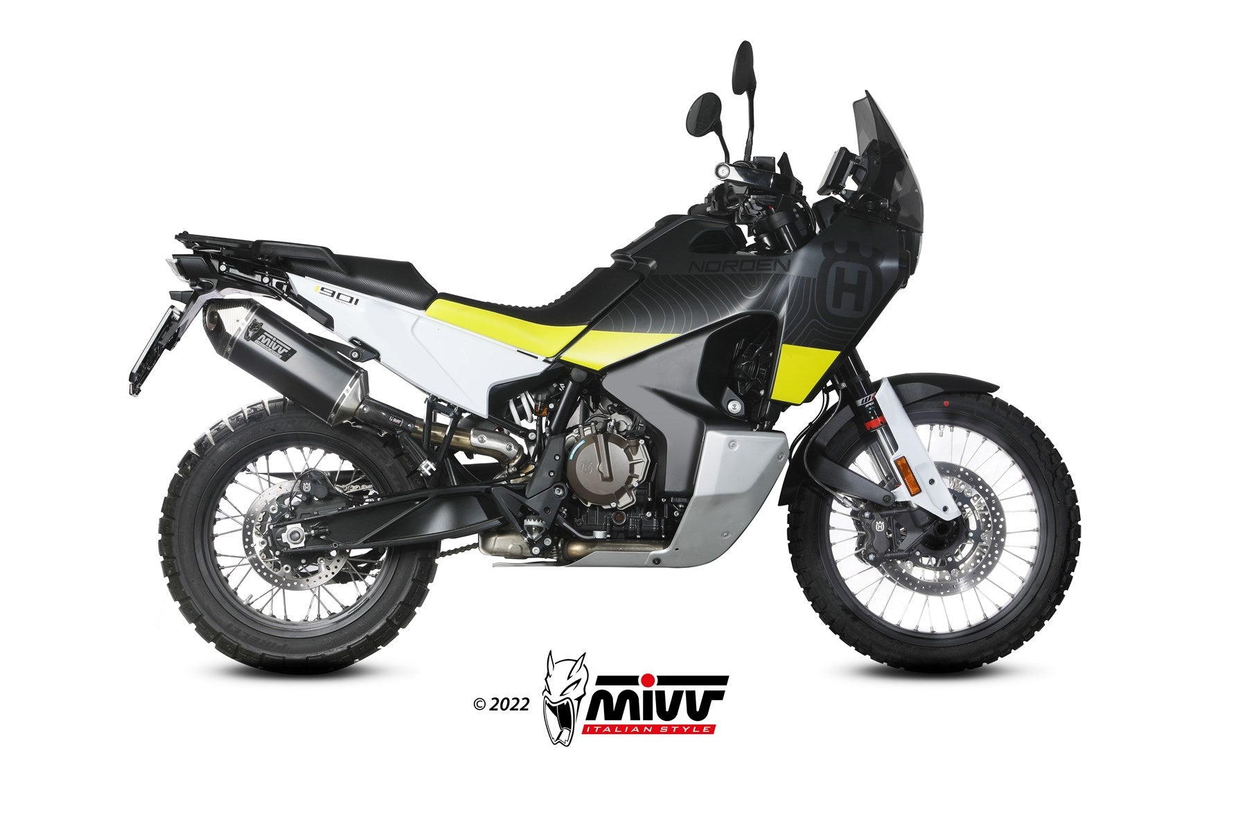 TERMINALI DI SCARICO INOX NERO MIVV SPEED EDGE HUSQVARNA NORDEN 901 2022 - 2024