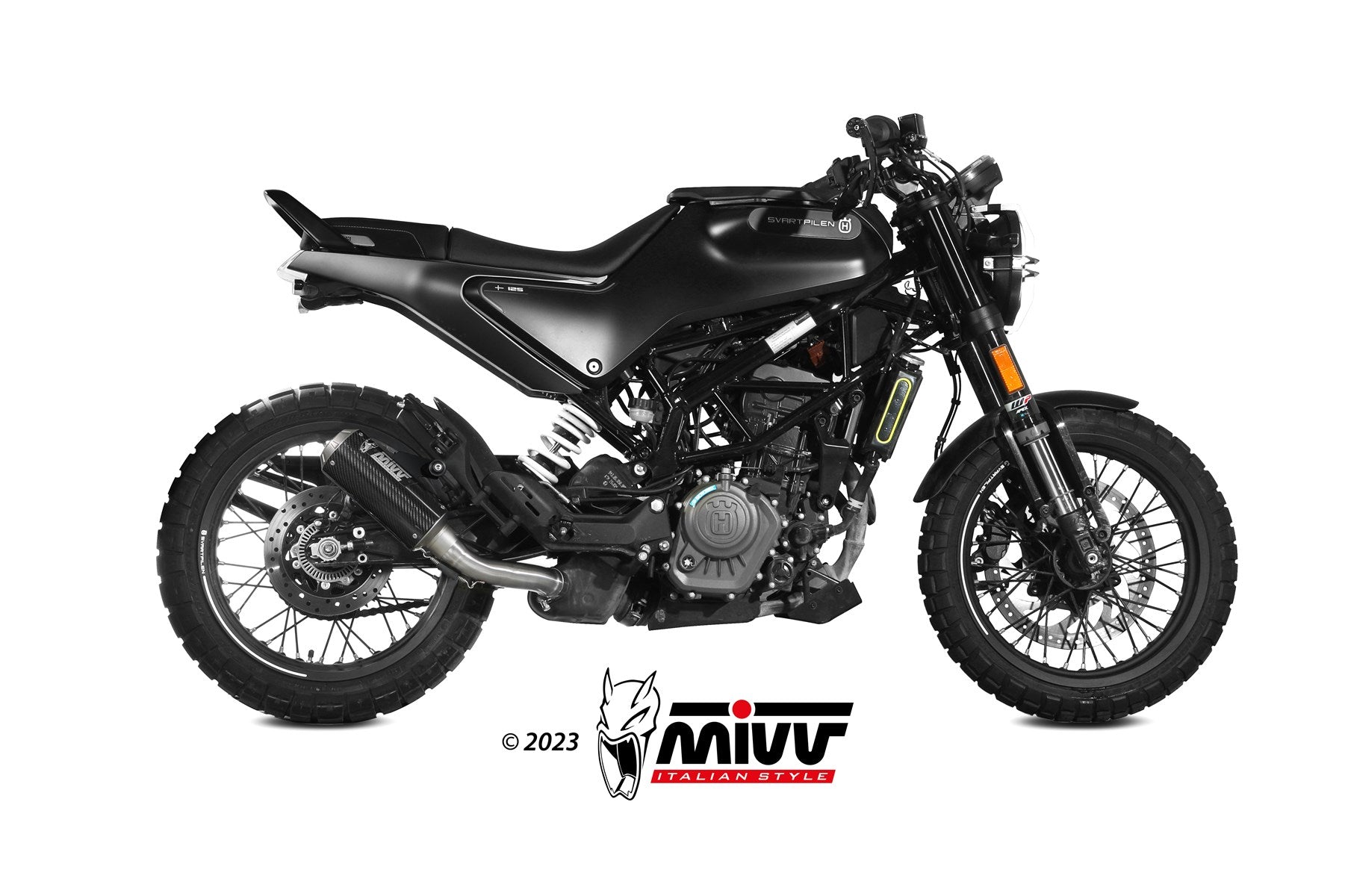 TERMINALI DI SCARICO CARBONIO RACING MIVV MK3 HUSQVARNA SVARTPILEN 125 2021-23