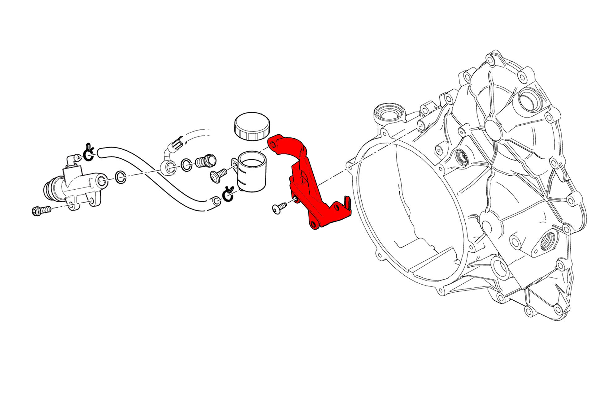 COVER TUBAZIONI NERO + SUPPORTO SERBATOIO FRENO POSTERIORE DUCATI PANIGALE V4