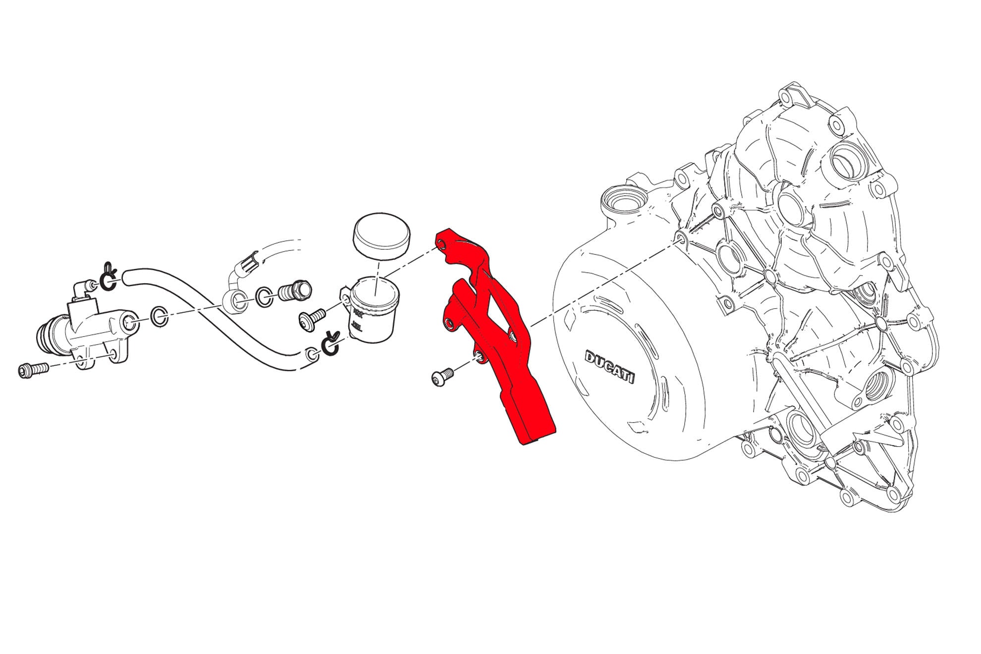 COVER TUBAZIONI NERO + STAFFA SERBATOIO FRENO DUCATI STREETFIGHTER V4 S 2020-22