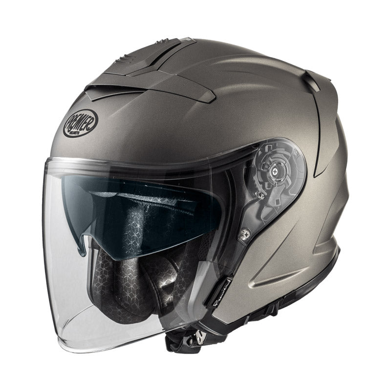 CASCO DA MOTO JET PREMIER JT-5 GRIGIO OPACO