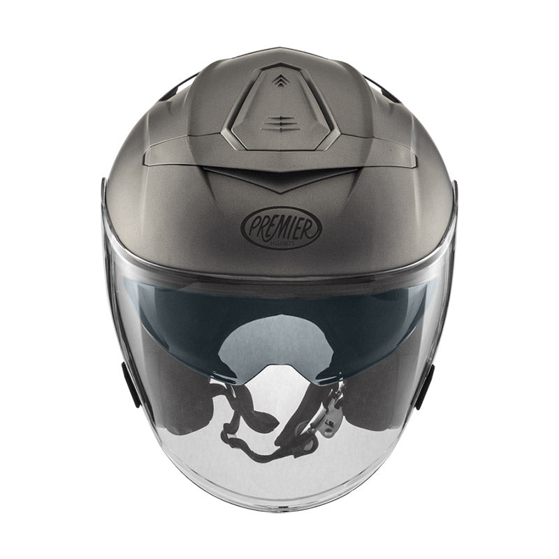 CASCO DA MOTO JET PREMIER JT-5 GRIGIO OPACO