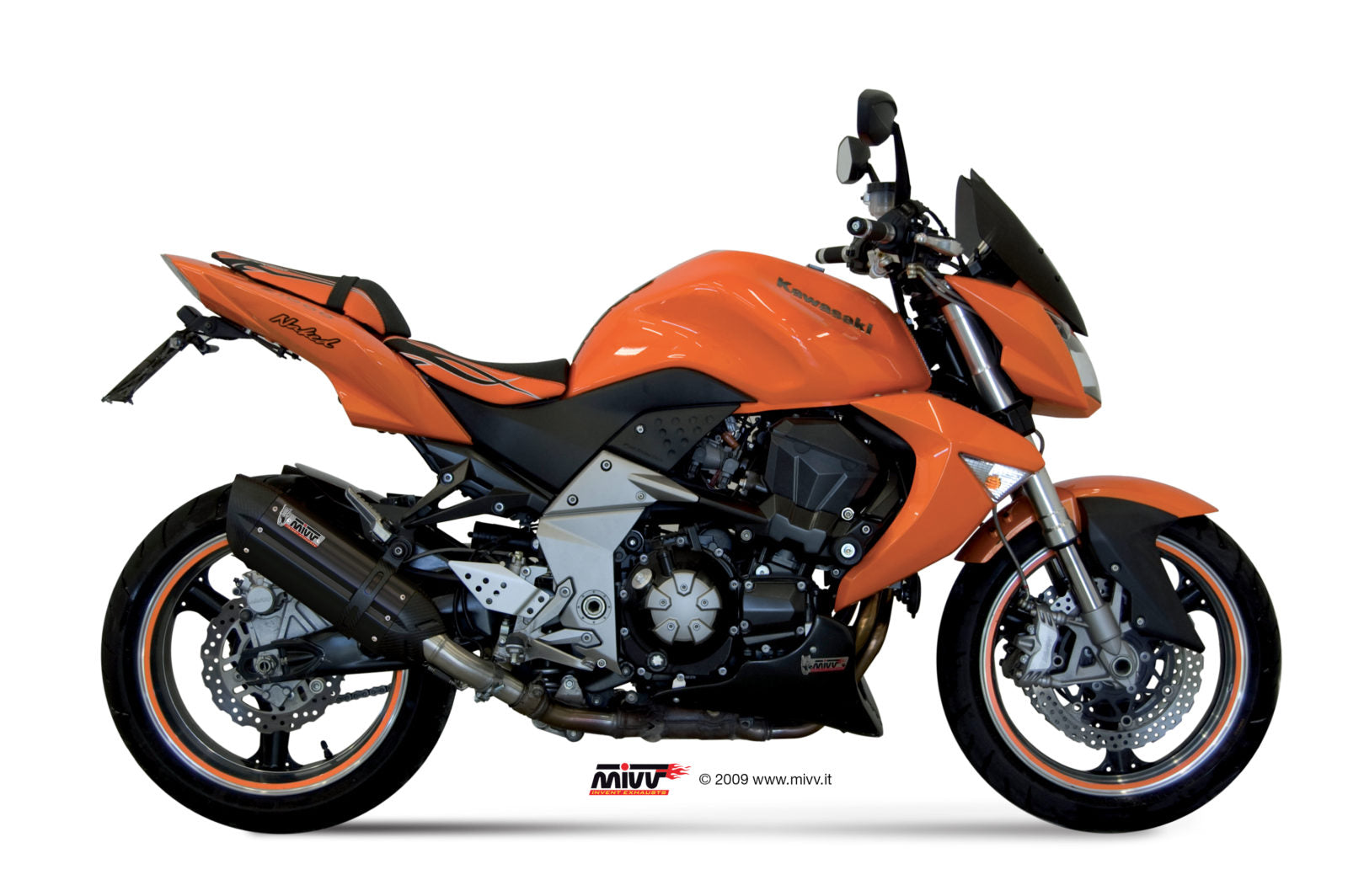 TERMINALI DI SCARICO IN ACCIAIO INOX NERO MIVV SUONO KAWASAKI Z1000 2007 - 2009