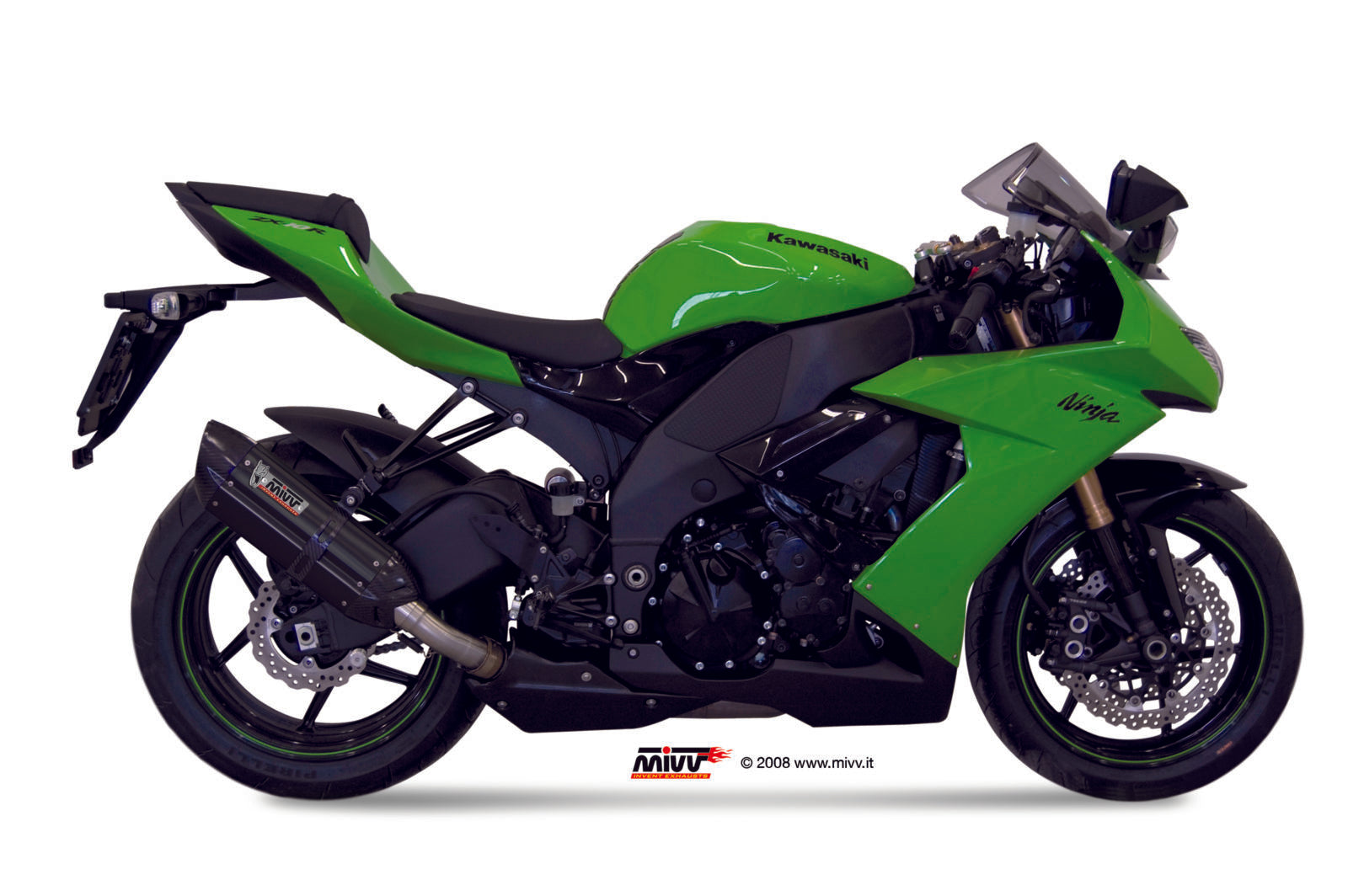 TERMINALE DI SCARICO IN ACCIAIO INOX NERO MIVV SUONO KAWASAKI ZX-10 R 2008 -2010