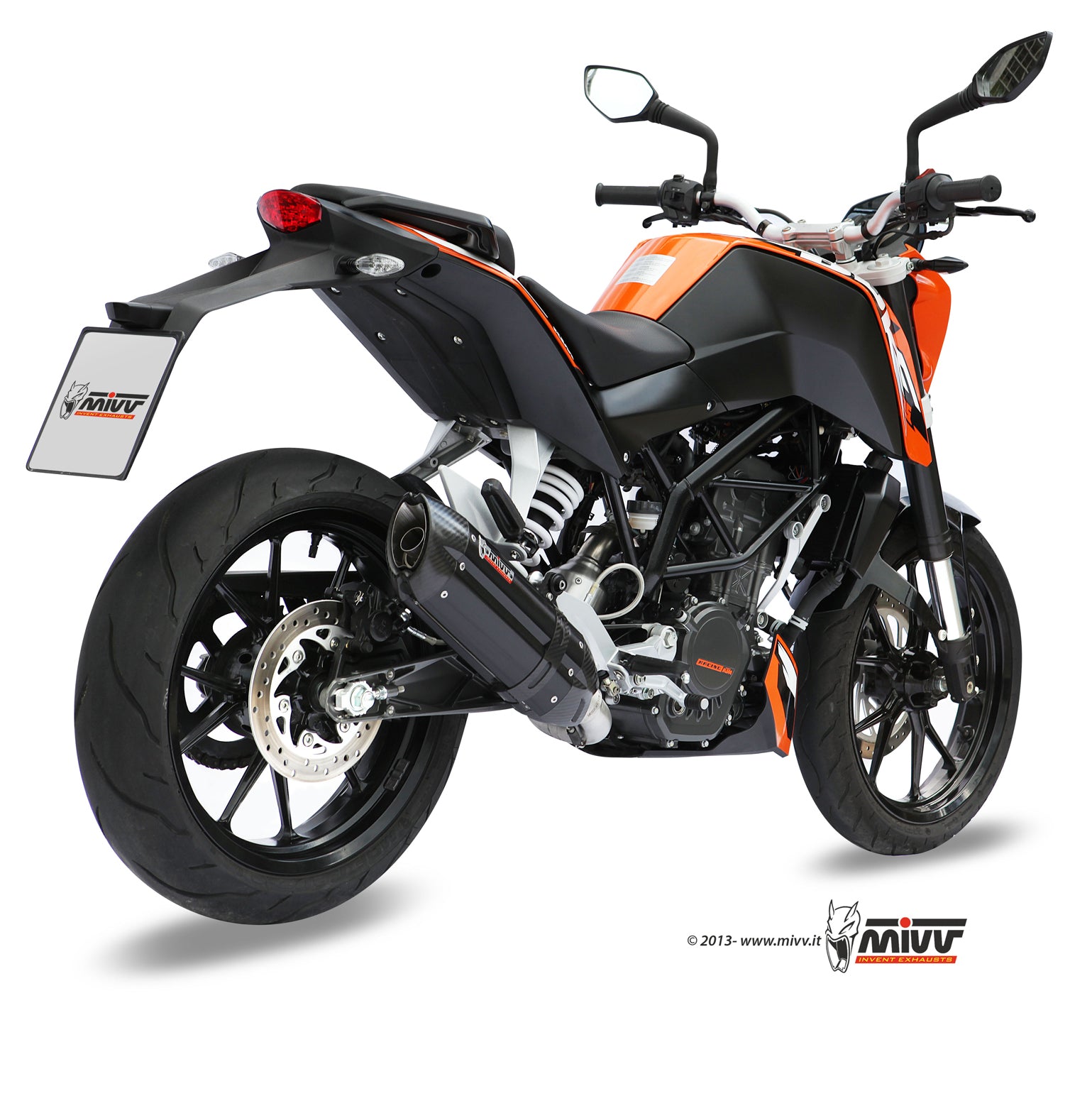 SCARICO COMPLETO IN ACCIAIO INOX NERO MIVV SUONO KTM 125 DUKE 2011 - 2016