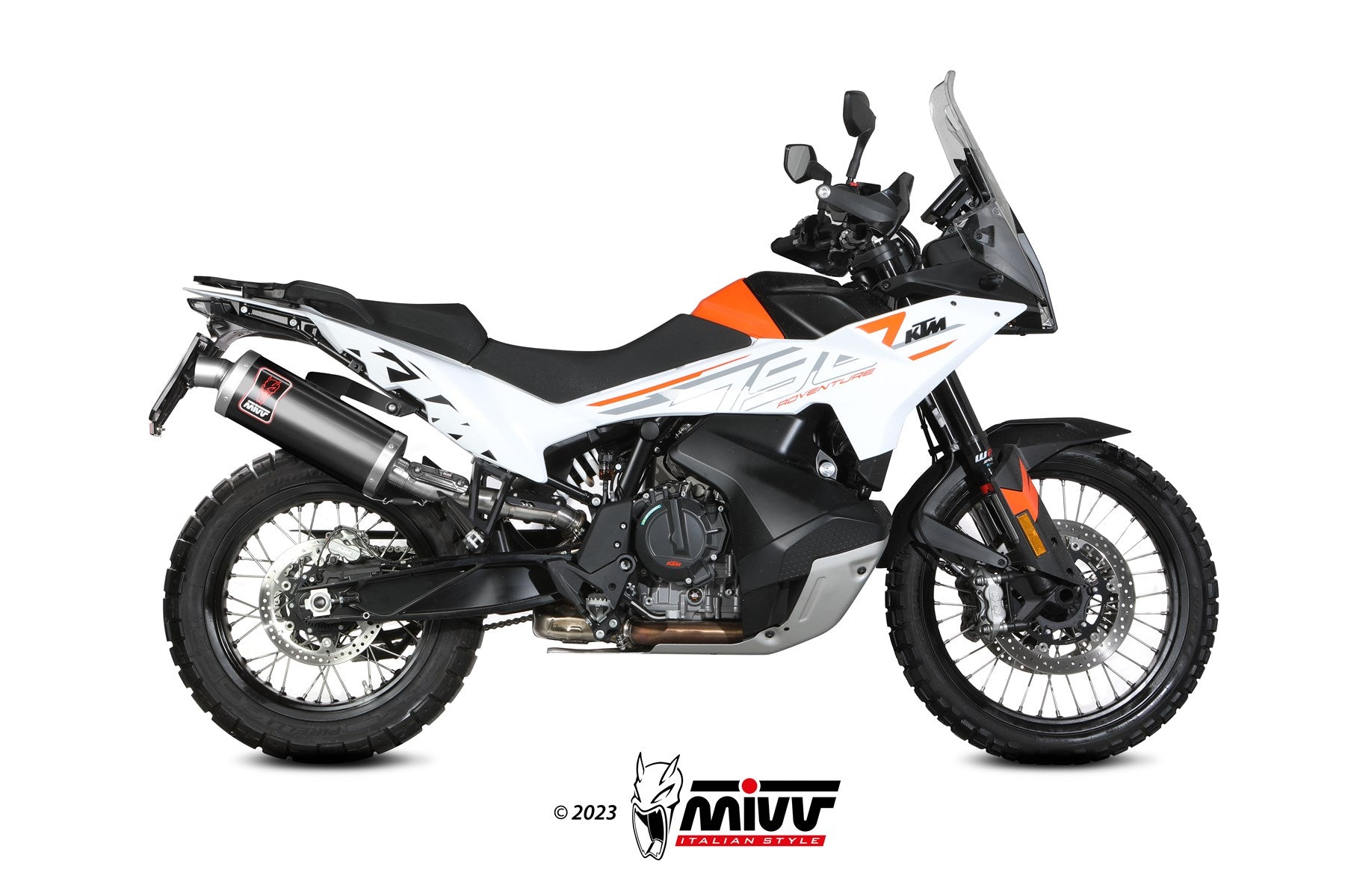 TERMINALE DI SCARICO ACCIAIO INOX NERO MIVV DAKAR KTM 790 ADVENTURE/R 2021-2024