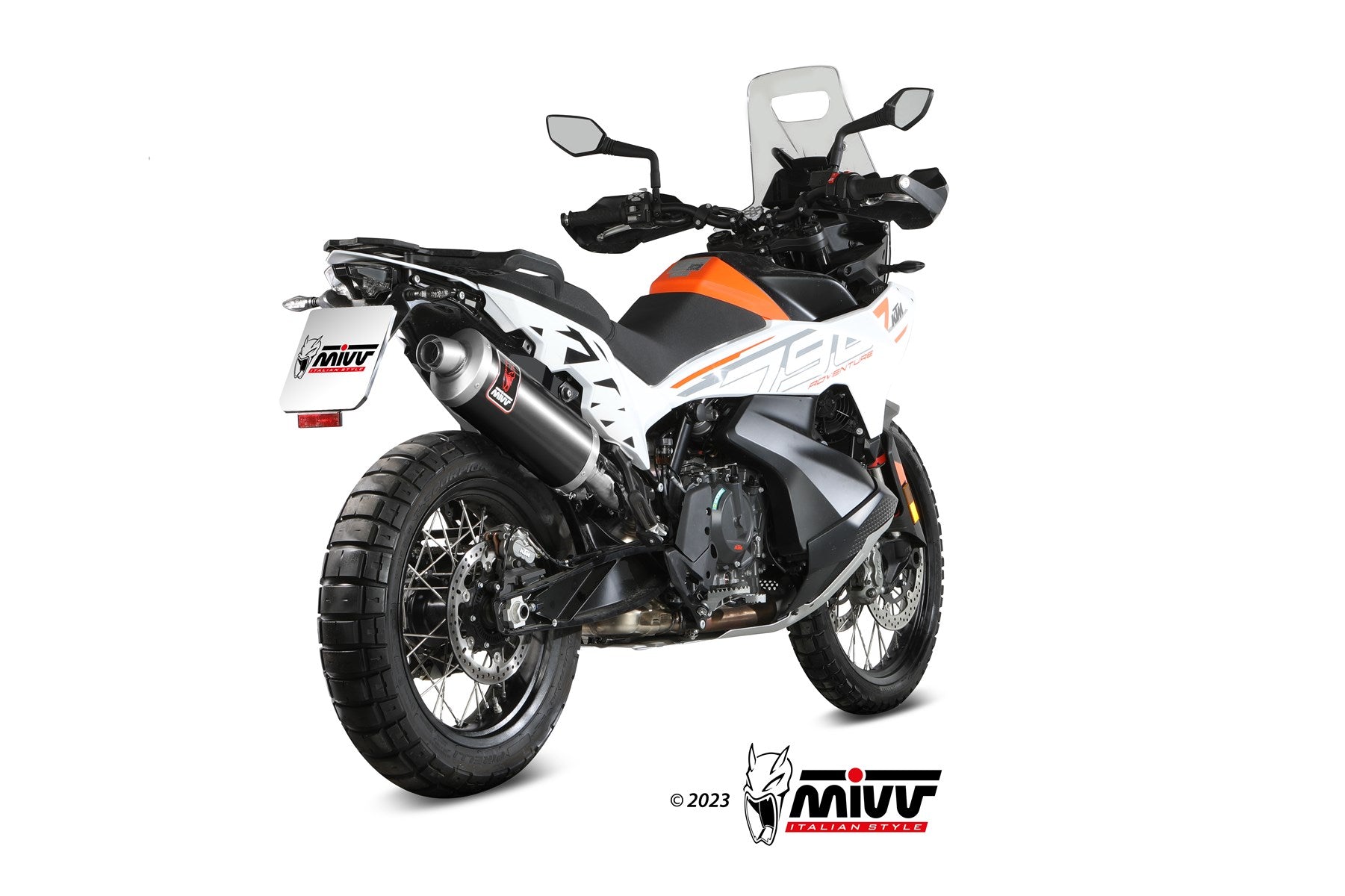 TERMINALE DI SCARICO ACCIAIO INOX NERO MIVV DAKAR KTM 790 ADVENTURE/R 2021-2024
