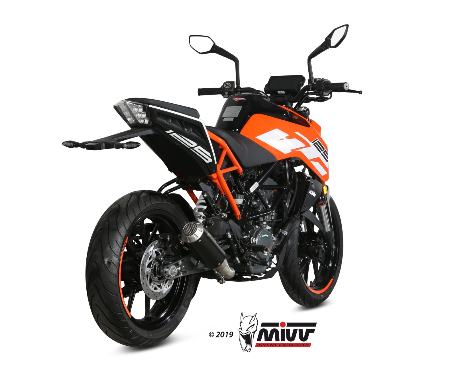 TERMINALE DI SCARICO IN ACCIAIO INOX NERO RACING MIVV MK3 KTM 125 DUKE 2017-2020