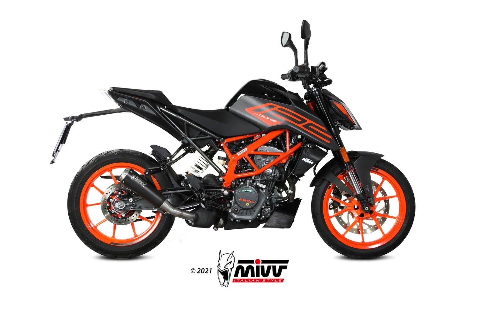 TERMINALE DI SCARICO IN ACCIAIO INOX NERO MIVV X-M1 KTM 125 DUKE 2021 - 2023