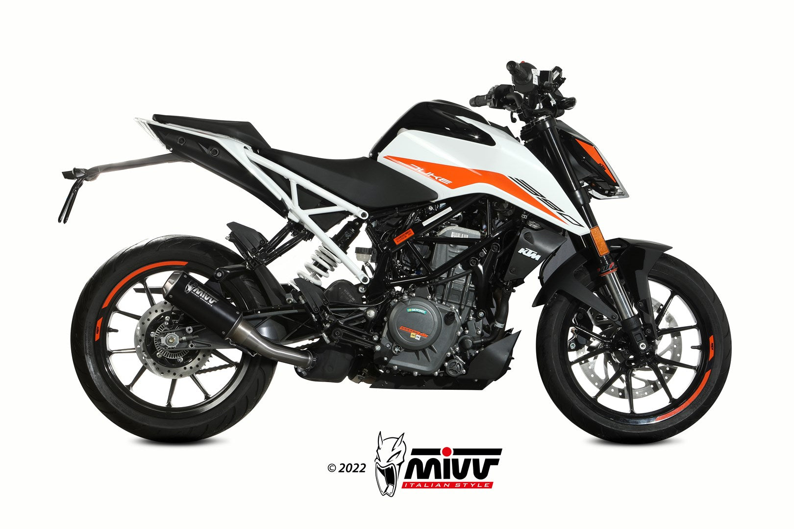 TERMINALE DI SCARICO IN ACCIAIO INOX NERO RACING MIVV MK3 KTM 390 DUKE 2021-2023