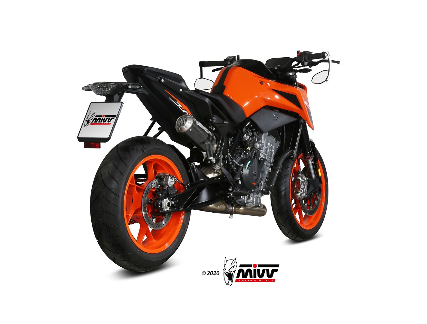 TERMINALE DI SCARICO IN ACCIAIO INOX NERO RACING MIVV MK3 KTM 790 DUKE 2018-2020