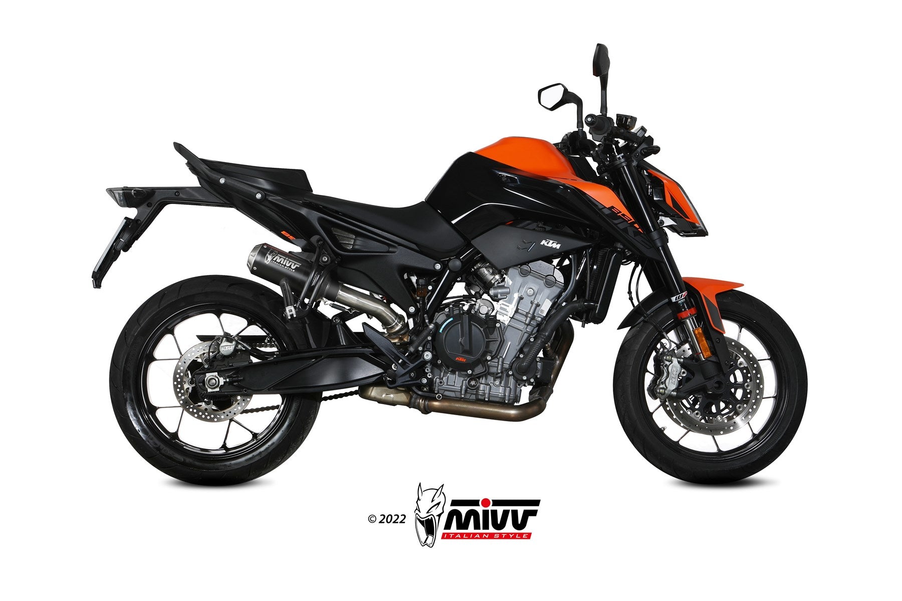 TERMINALE DI SCARICO IN ACCIAIO INOX NERO RACING MIVV MK3 KTM 890 DUKE 2020-2024